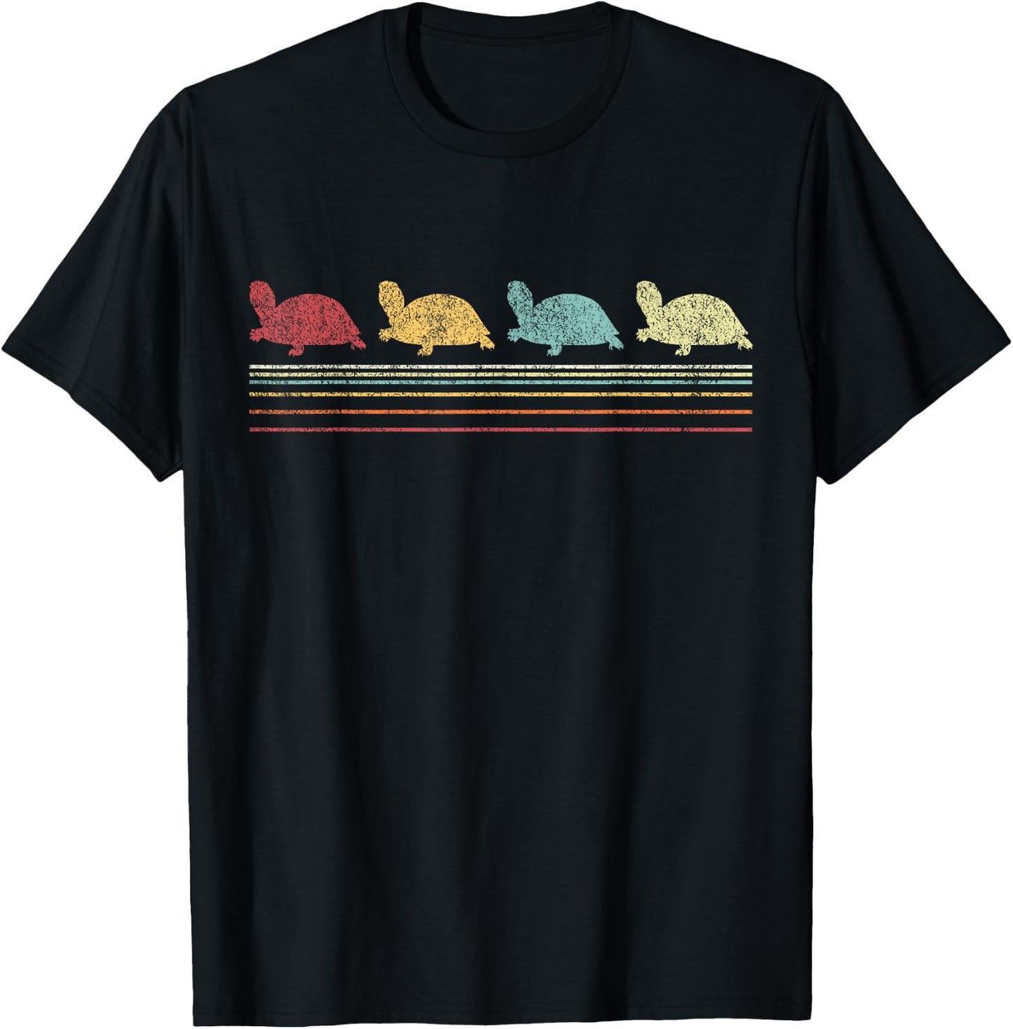 Vintage Tortoises Turtle Lover Funny Tortoise Retro T-Shirt - T-Shirt | Black
