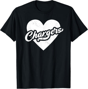 Vintage Chargers School Spirit Go Chargers Love T-Shirt - T-Shirt | Black
