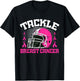 Tackle Football Breast Cancer Awareness Pink Ribbon Boys Kid T-Shirt - T-Shirt | Black