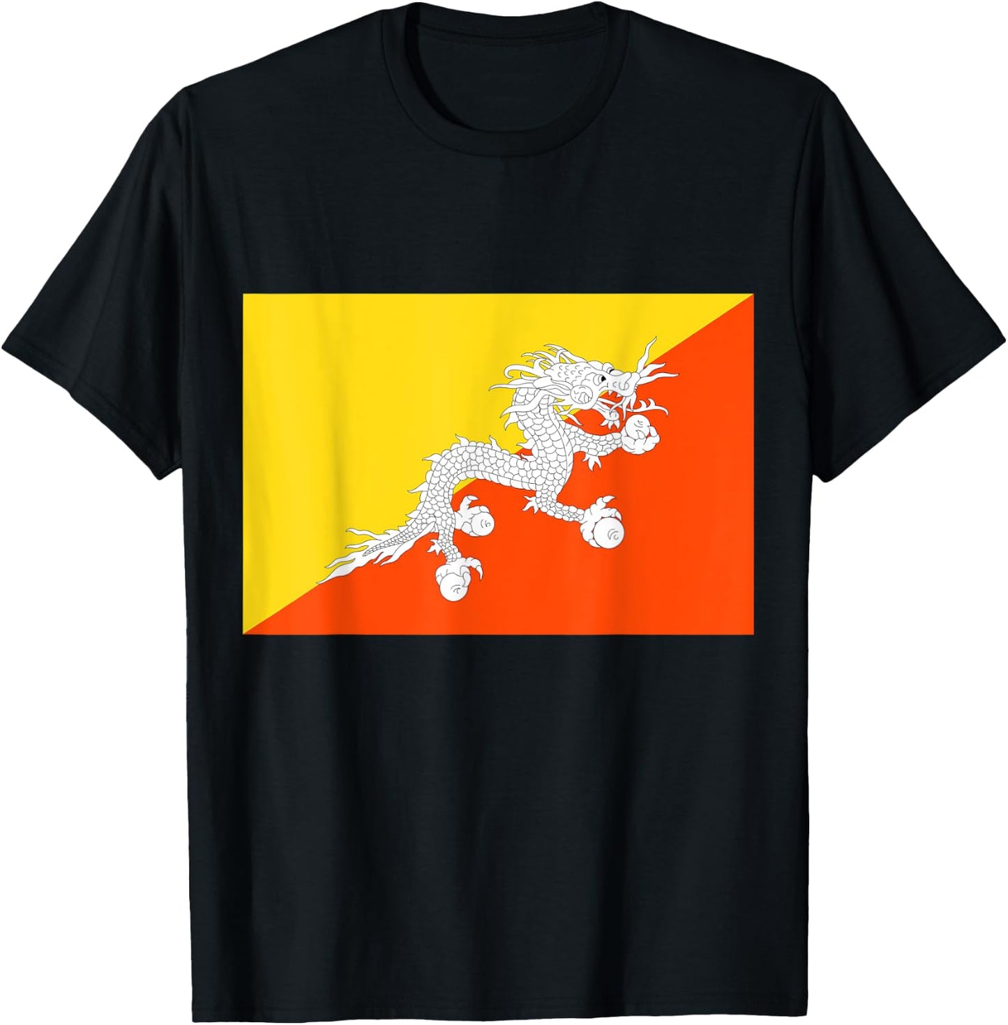 Flag of Bhutan T-Shirt - T-Shirt | Black