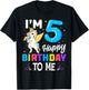 Unicorn 5th Birthday Party 5 Years Old Girl T-Shirt - T-Shirt | Black