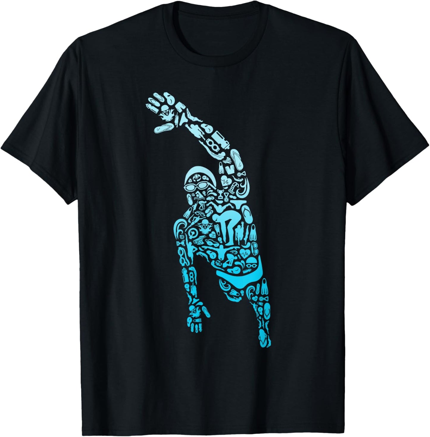 Swim Sport Athletes Swimmer Dad Boys Competitive Swimming T-Shirt - T-Shirt | Black