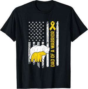 Dad Of A Childhood Cancer Warrior Dad Childhood Cancer Dad T-Shirt - T-Shirt | Black