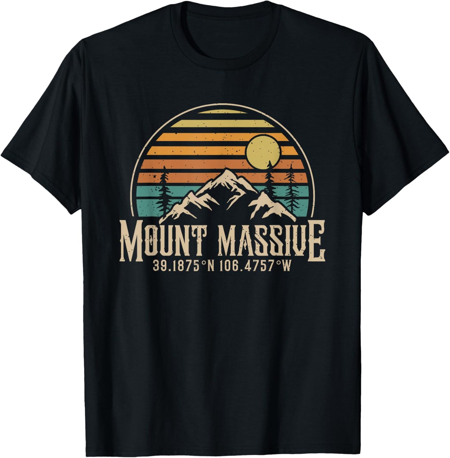 Climbing Mt. Massive Colorado Hiking Mountain Mount Massive T-Shirt - T-Shirt | Black