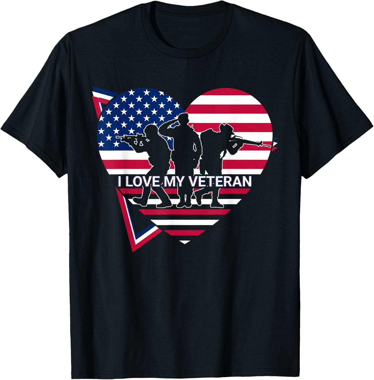 I Love My Veteran US Army Patriotic T-Shirt - T-Shirt | Black