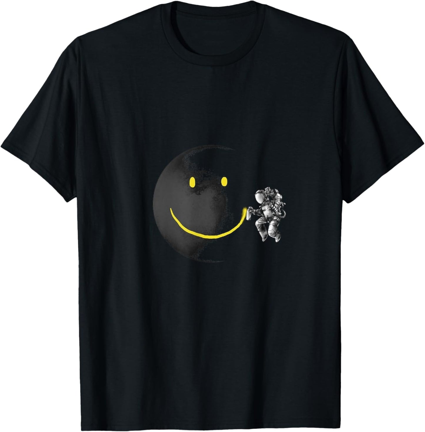 Make A Smile Face Astronaut Moon Spray Space Science Geeks T-Shirt - T-Shirt | Black