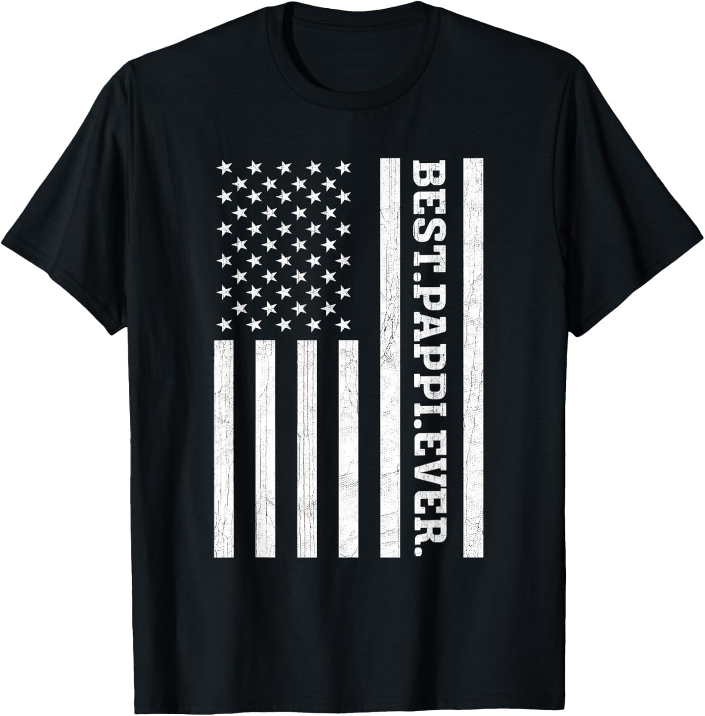 Best Pappi Ever US American Flag Pappi Vintage Women Men T-Shirt - T-Shirt | Black