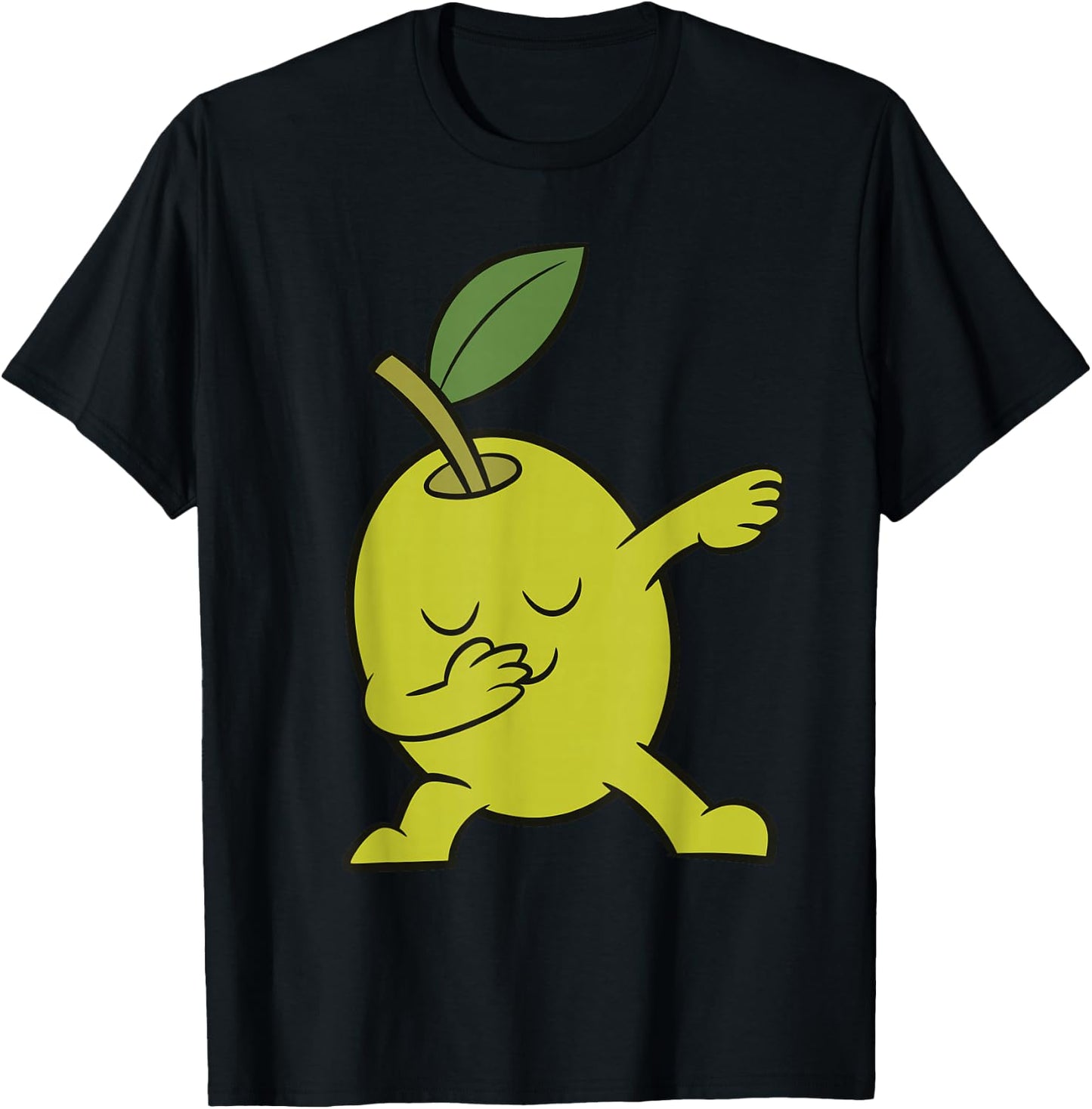 Green Olive Fruit Dabbing Cute Dabbing Olive T-Shirt - T-Shirt | Black