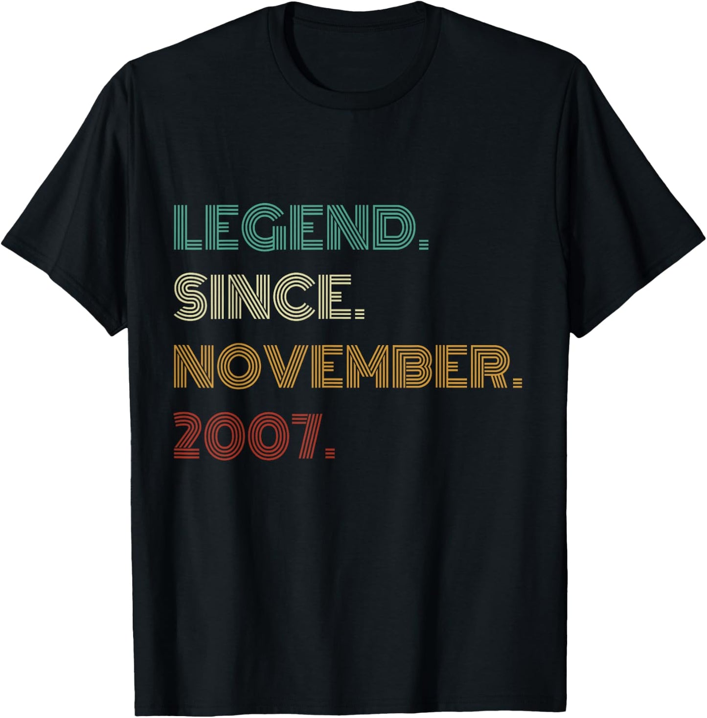 18 Years Old Legend Since November 2007 18th Birthday T-Shirt - T-Shirt | Black