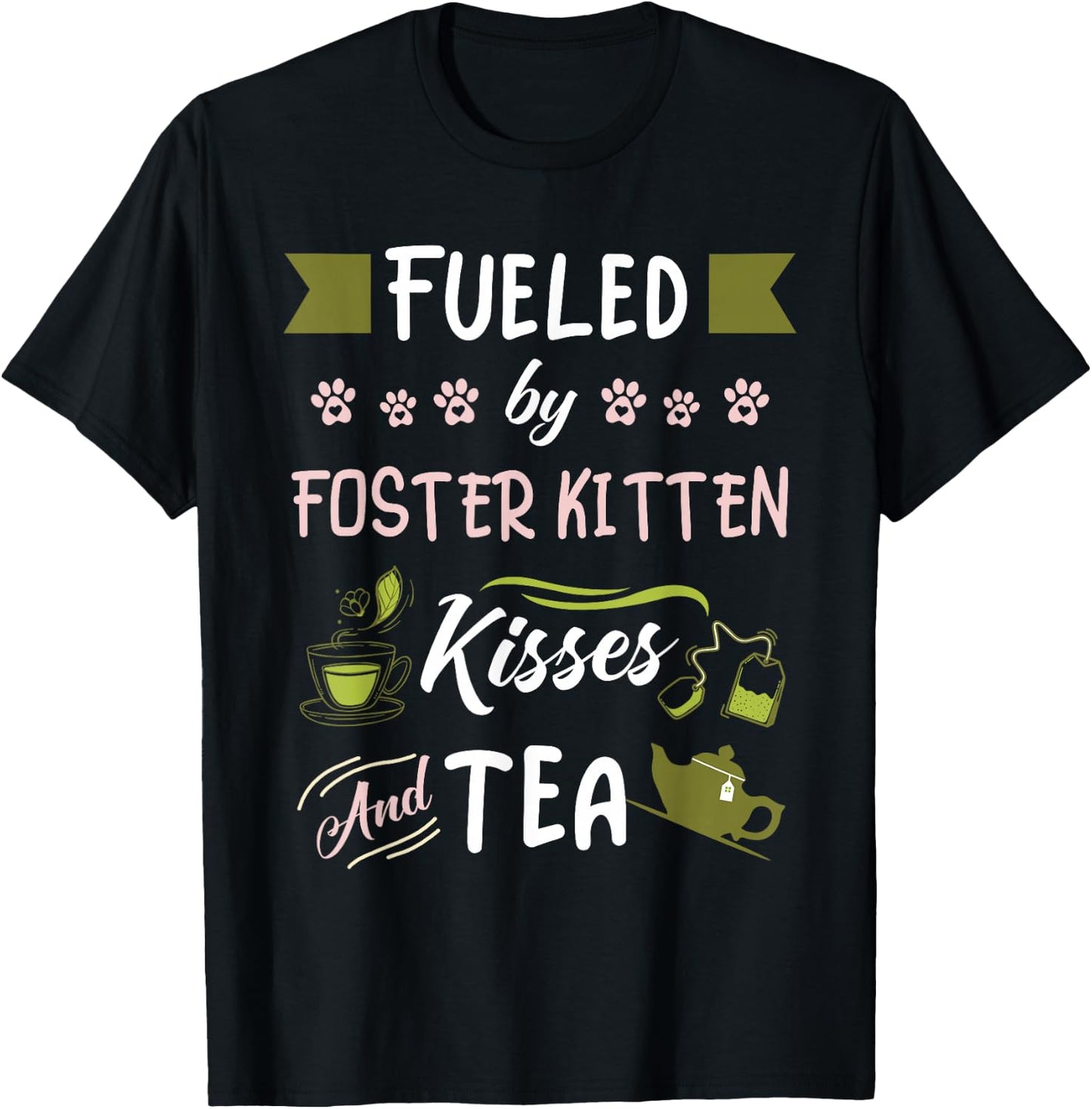 Foster Kitten Rescue Mom Tea Lover T-Shirt - T-Shirt | Black