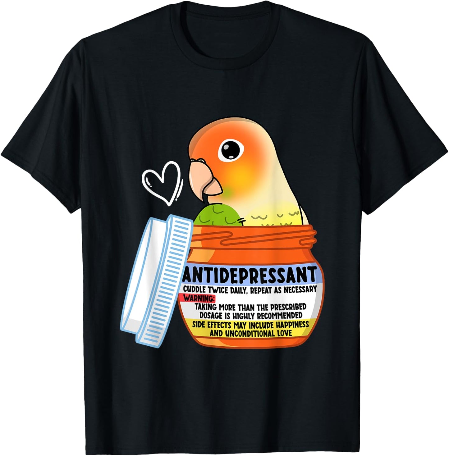 Cute Antidepressant Parrot I Green Cheek Pineapple Conure T-Shirt - T-Shirt | Black