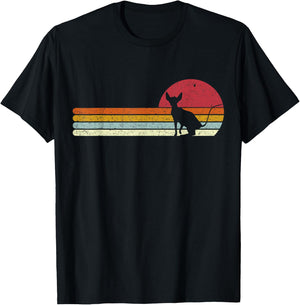 Sunset Sphynx Silhouette for Sphinx Cat Owners T-Shirt - T-Shirt | Black