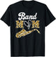 Proud Band Mom Leopard Print Musical Marching Band Saxophone T-Shirt - T-Shirt | Black