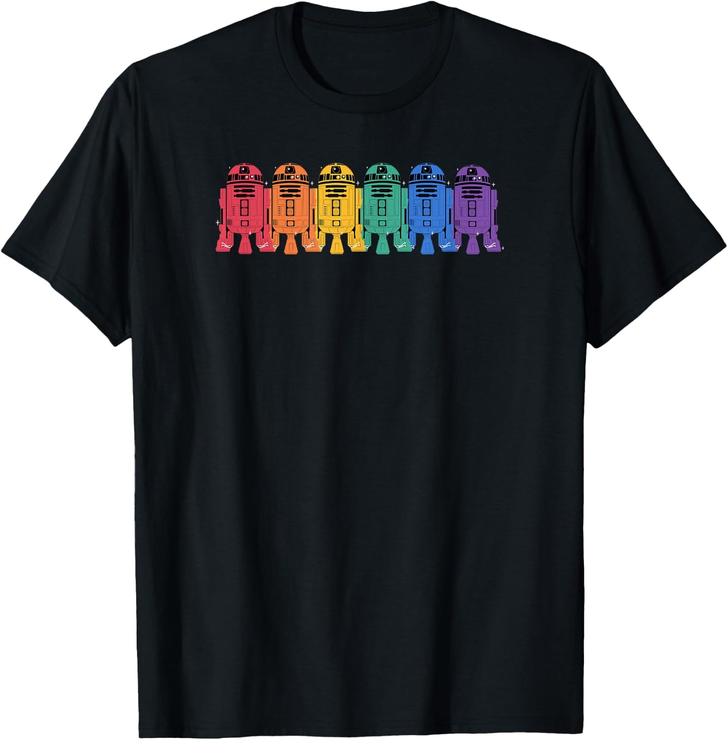 Star Wars R2-D2 Rainbow Line Fabulous Logo T-Shirt - T-Shirt | Black