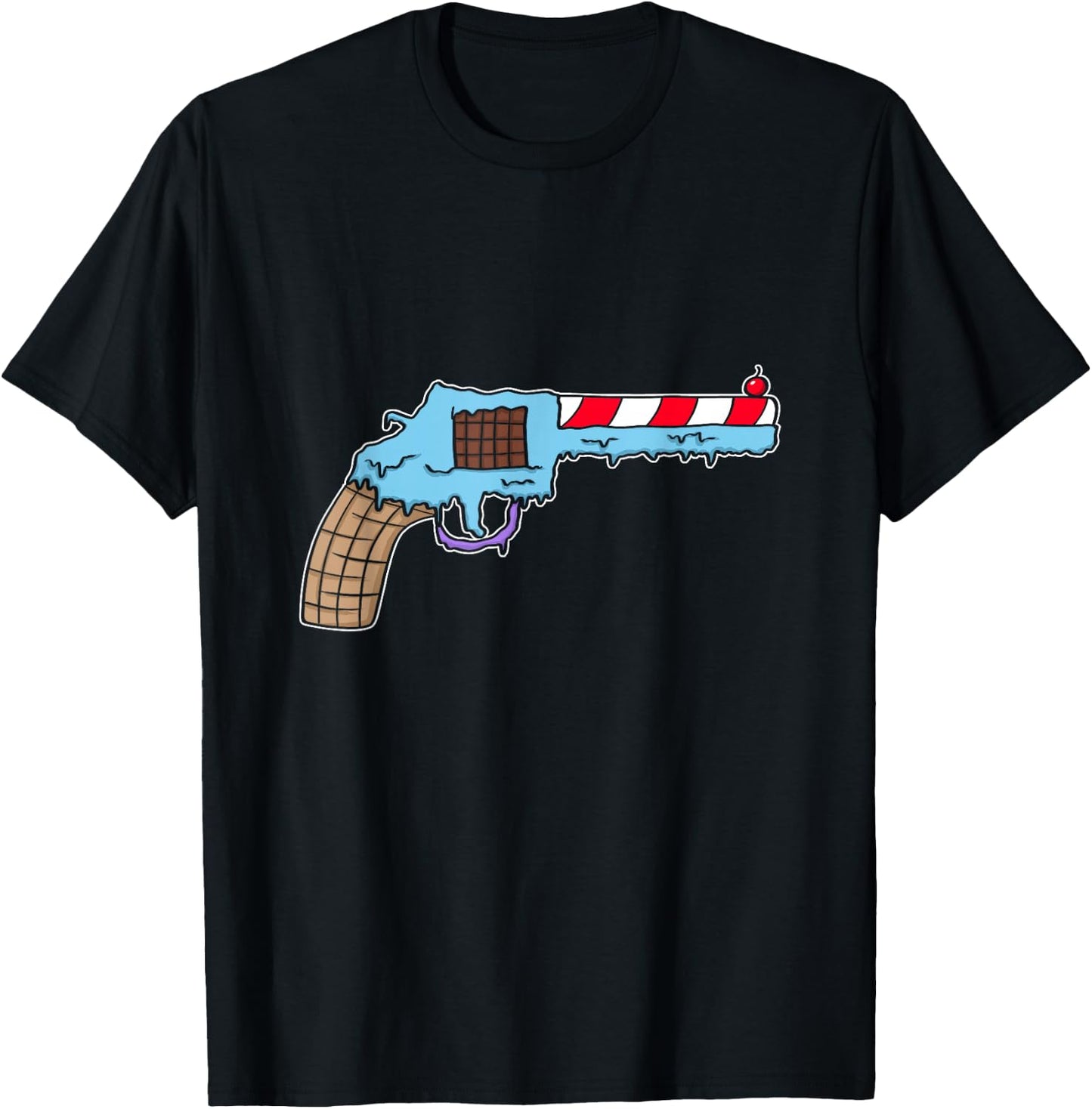 Funny Ice Cream Gun Weapon Rifle Pistol Right 2nd Amendment T-Shirt - T-Shirt | Black
