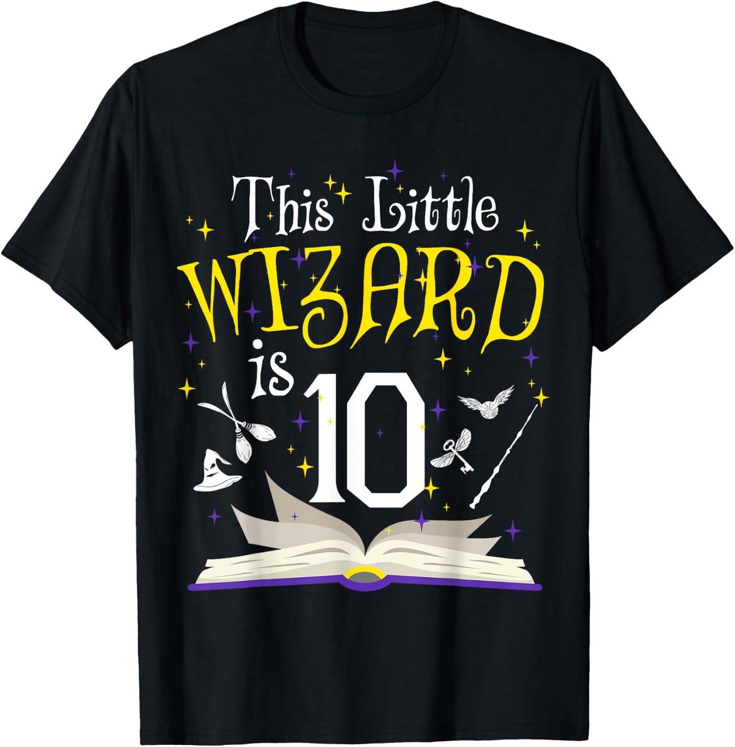 10th B-Day Magic Wizard 10 Year Old Birthday Matching Family T-Shirt - T-Shirt | Black