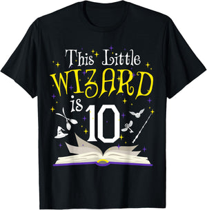10th B-Day Magic Wizard 10 Year Old Birthday Matching Family T-Shirt - T-Shirt | Black