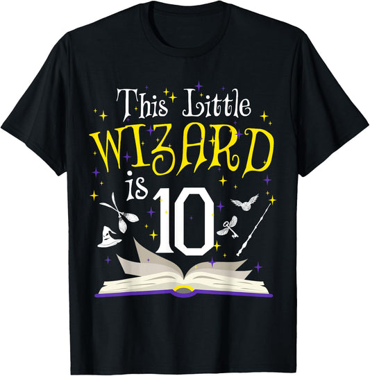 10th B-Day Magic Wizard 10 Year Old Birthday Matching Family T-Shirt - T-Shirt | Black