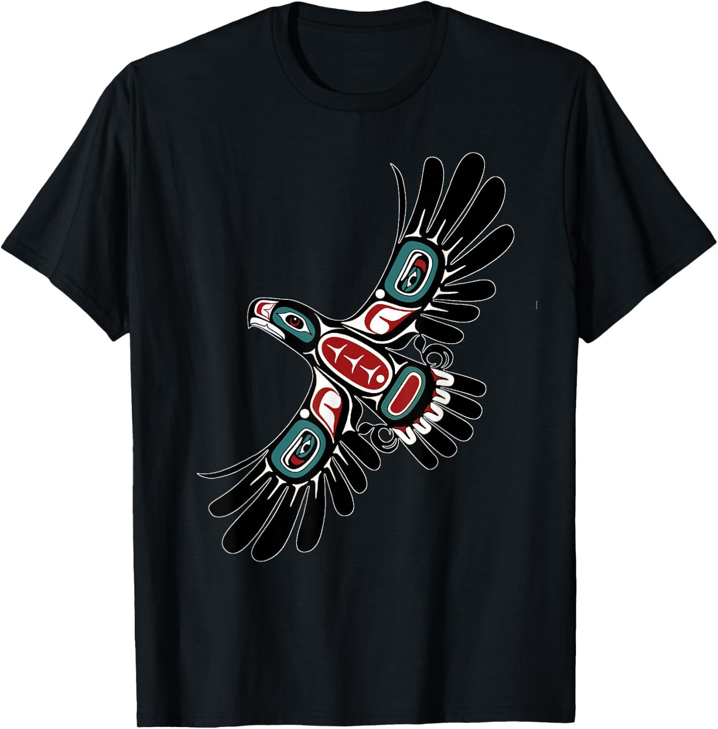 Alaska Native American Art Tlingit Haida Eagle Tribal Clan T-Shirt - T-Shirt | Black