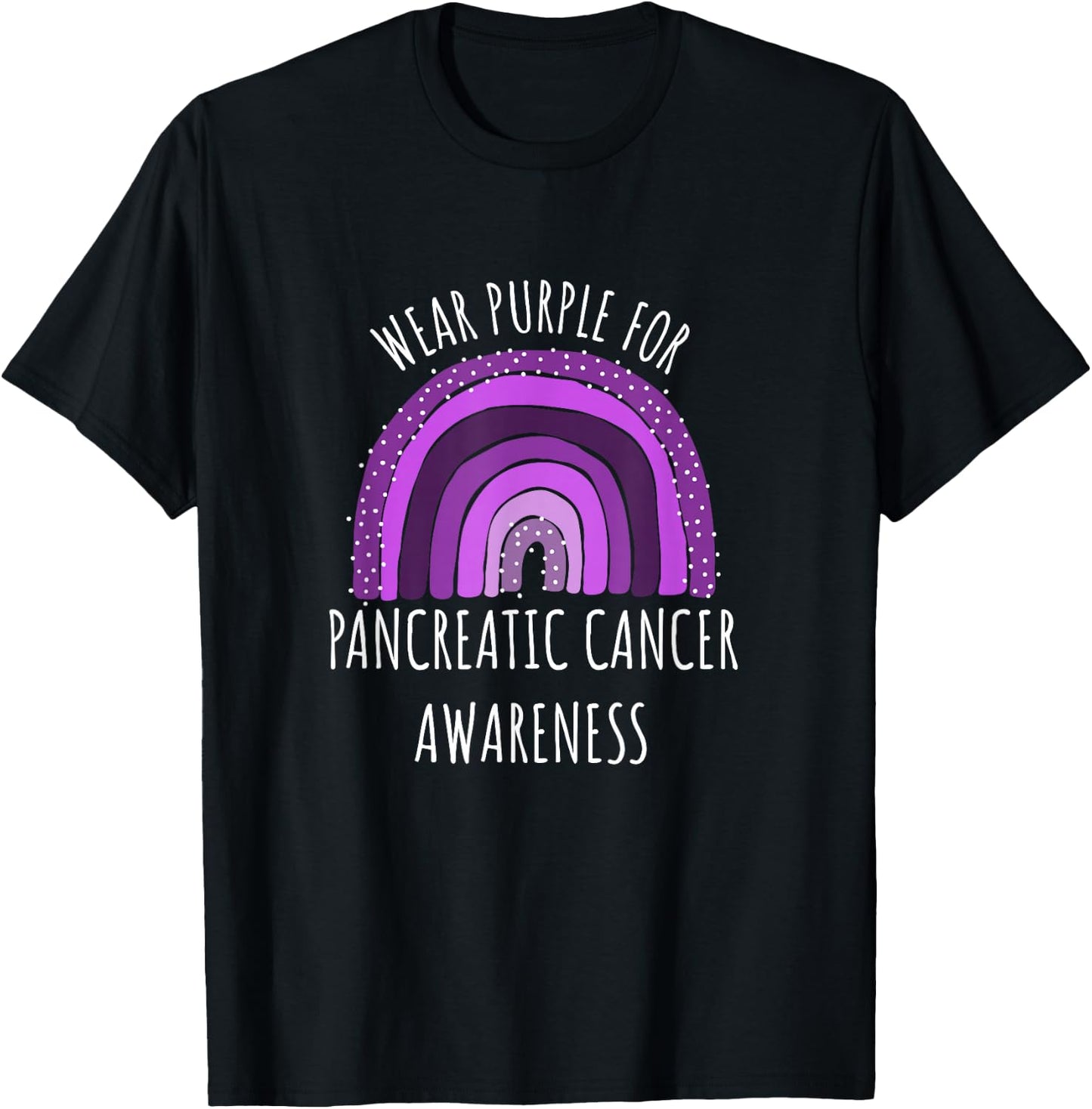 Wear Purple For Pancreatic cancer Awareness Month T-Shirt - T-Shirt | Black