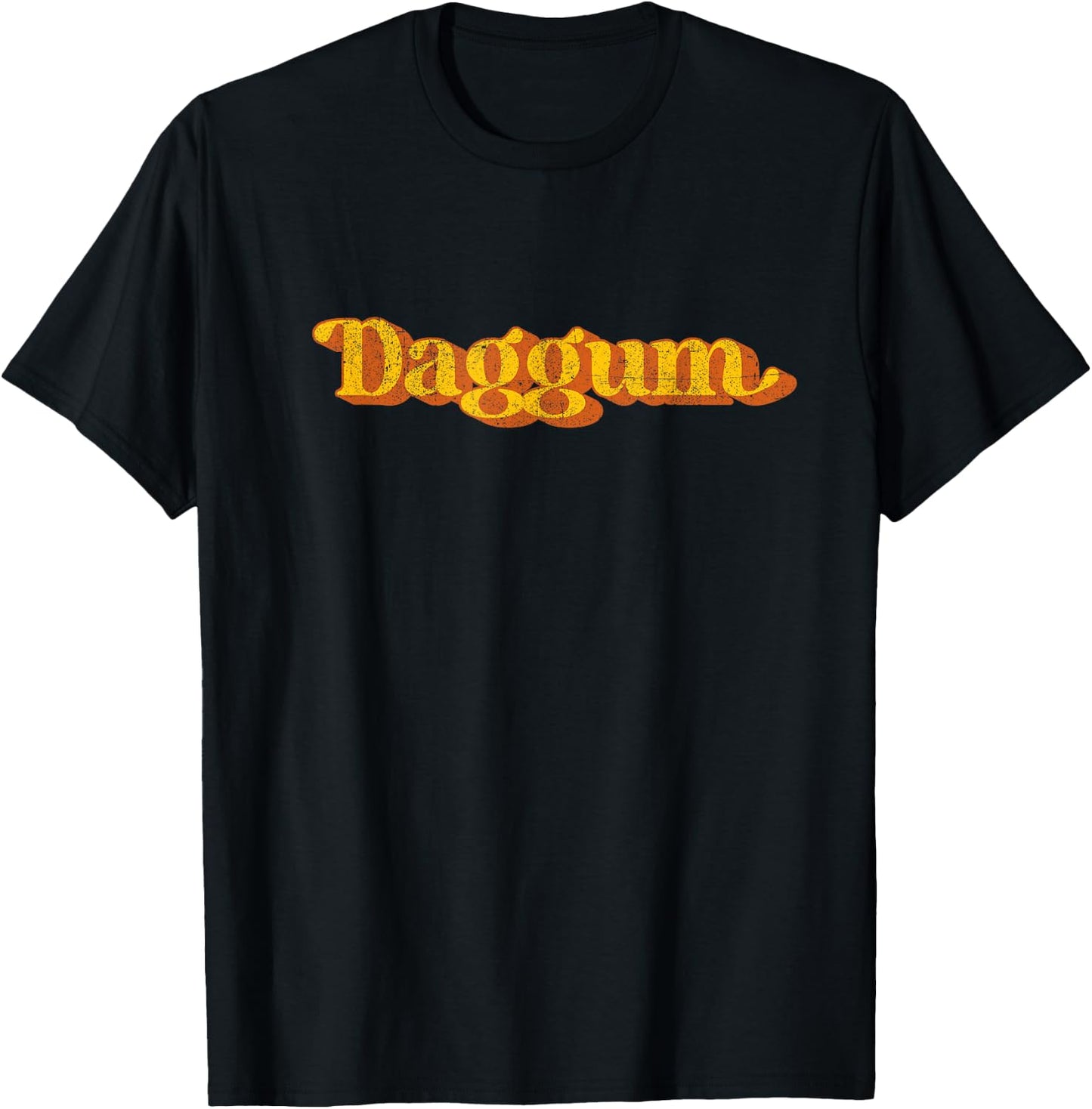 Vintage Daggum Country Funny Southern Slang Saying Retro 70s T-Shirt - T-Shirt | Black