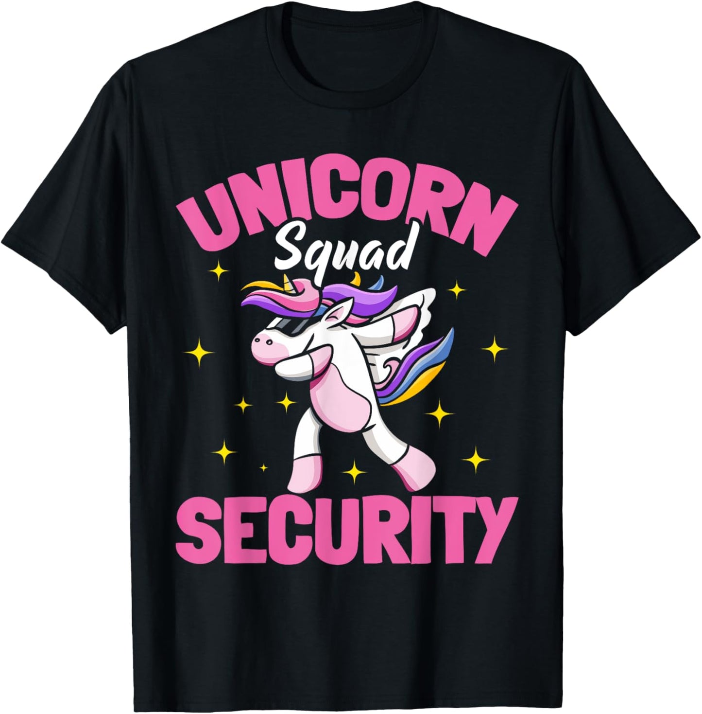 Unicorn Parents Birthday Party Security T-Shirt - T-Shirt | Black