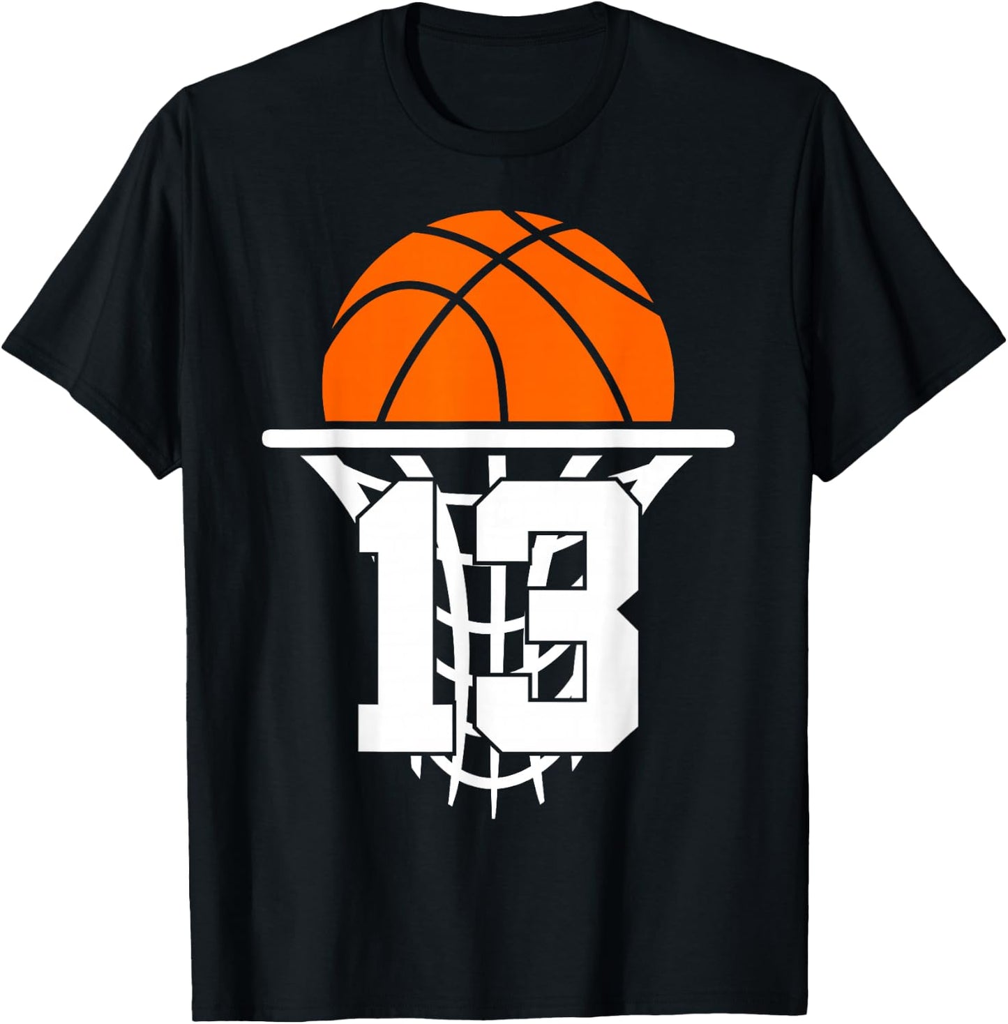 13 Years Basketball 13th Birthday T-Shirt - T-Shirt | Black