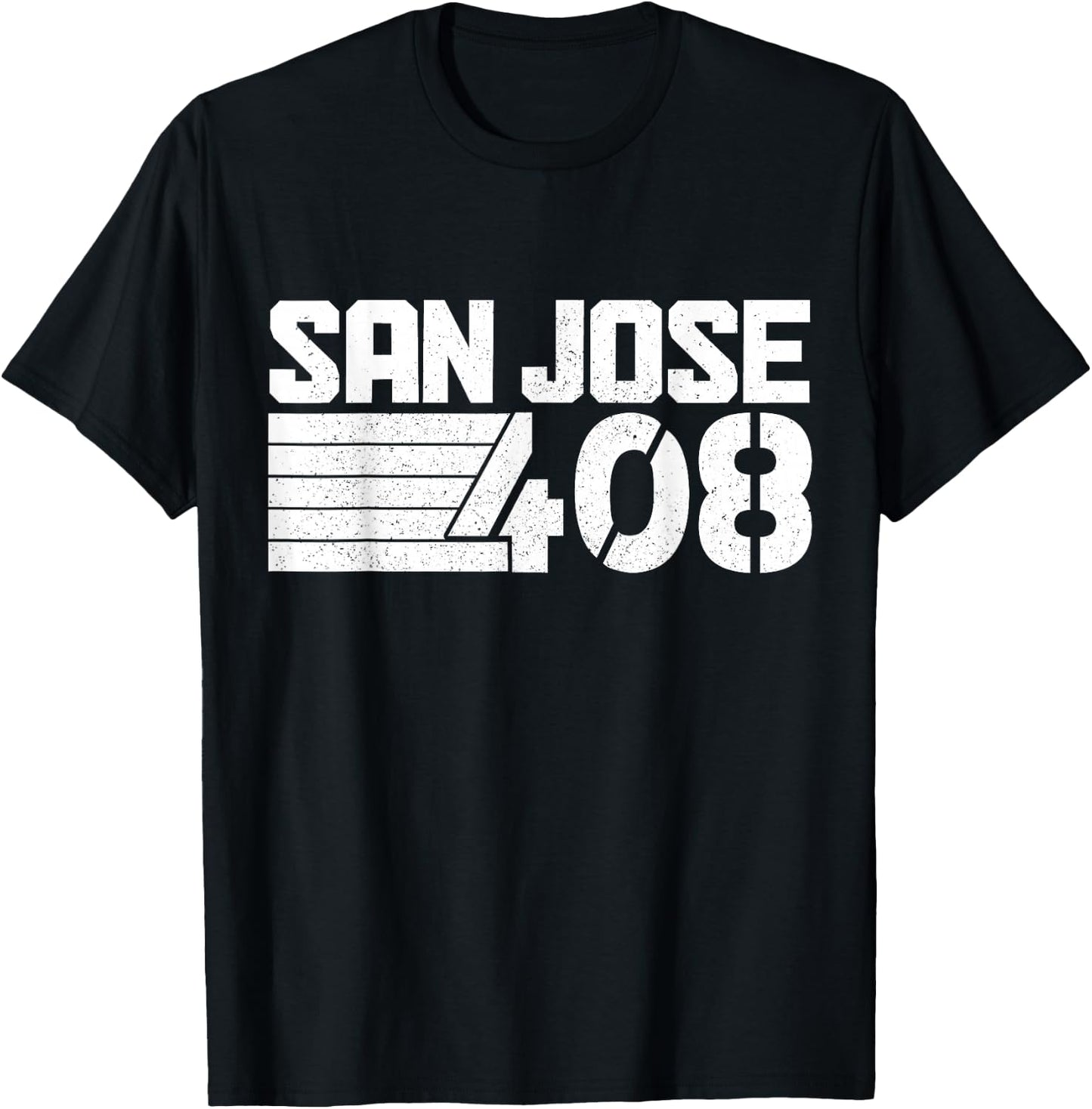 San Jose California 408 Area Code Pride Vintage T-Shirt - T-Shirt | Black
