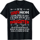 Funny I'm The Crazy Mom Don't Mess With My Daughter My Angel T-Shirt - T-Shirt | Black