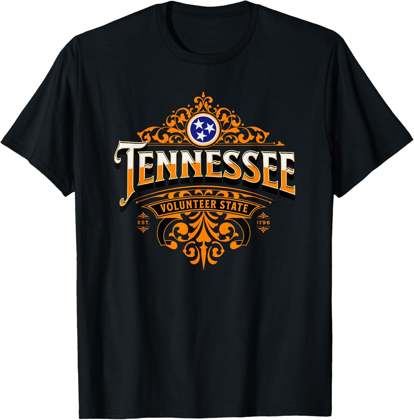 Men's Women's Kids Tennessee TN Throwback Classic Design T-Shirt - T-Shirt | Black