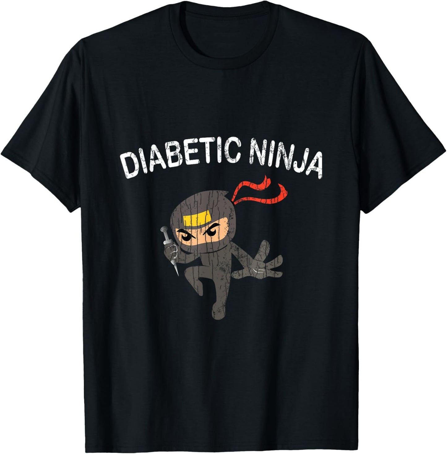 Diabetic Ninja Funny Diabetes Graphic T-Shirt - T-Shirt | Black