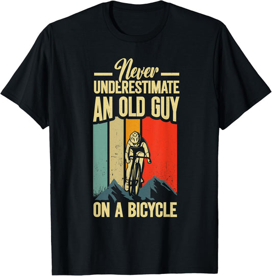 Cool Cycling Art Grandpa Bicycle Riding Cycle Racing T-Shirt - T-Shirt | Black