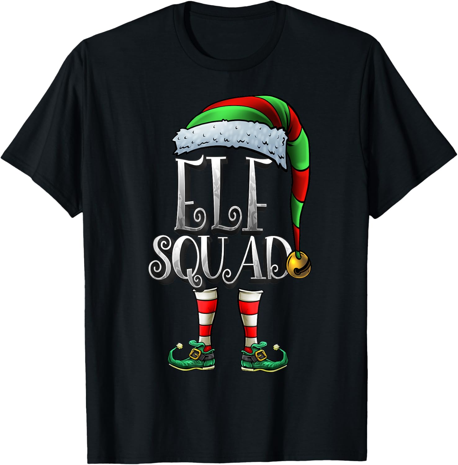 The Elf Squad Shirt Matching Family Elf Squad Christmas Elf T-Shirt - T-Shirt | Black