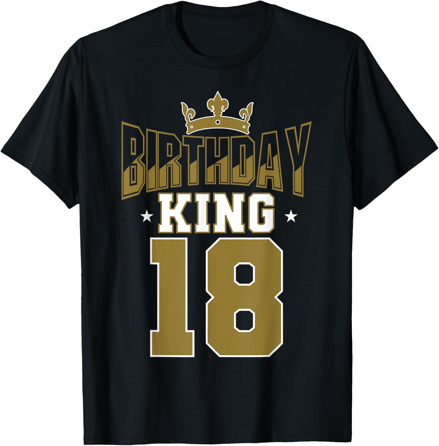 Birthday King 18 Bday Party Celebration 18th Royal Theme T-Shirt - T-Shirt | Black