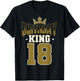 Birthday King 18 Bday Party Celebration 18th Royal Theme T-Shirt - T-Shirt | Black