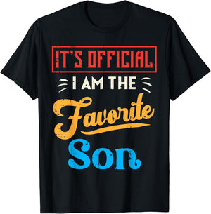 Its Official Im The Favorite Son Retro Family Men Boys Kids T-Shirt - T-Shirt | Black