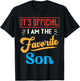 Its Official Im The Favorite Son Retro Family Men Boys Kids T-Shirt - T-Shirt | Black