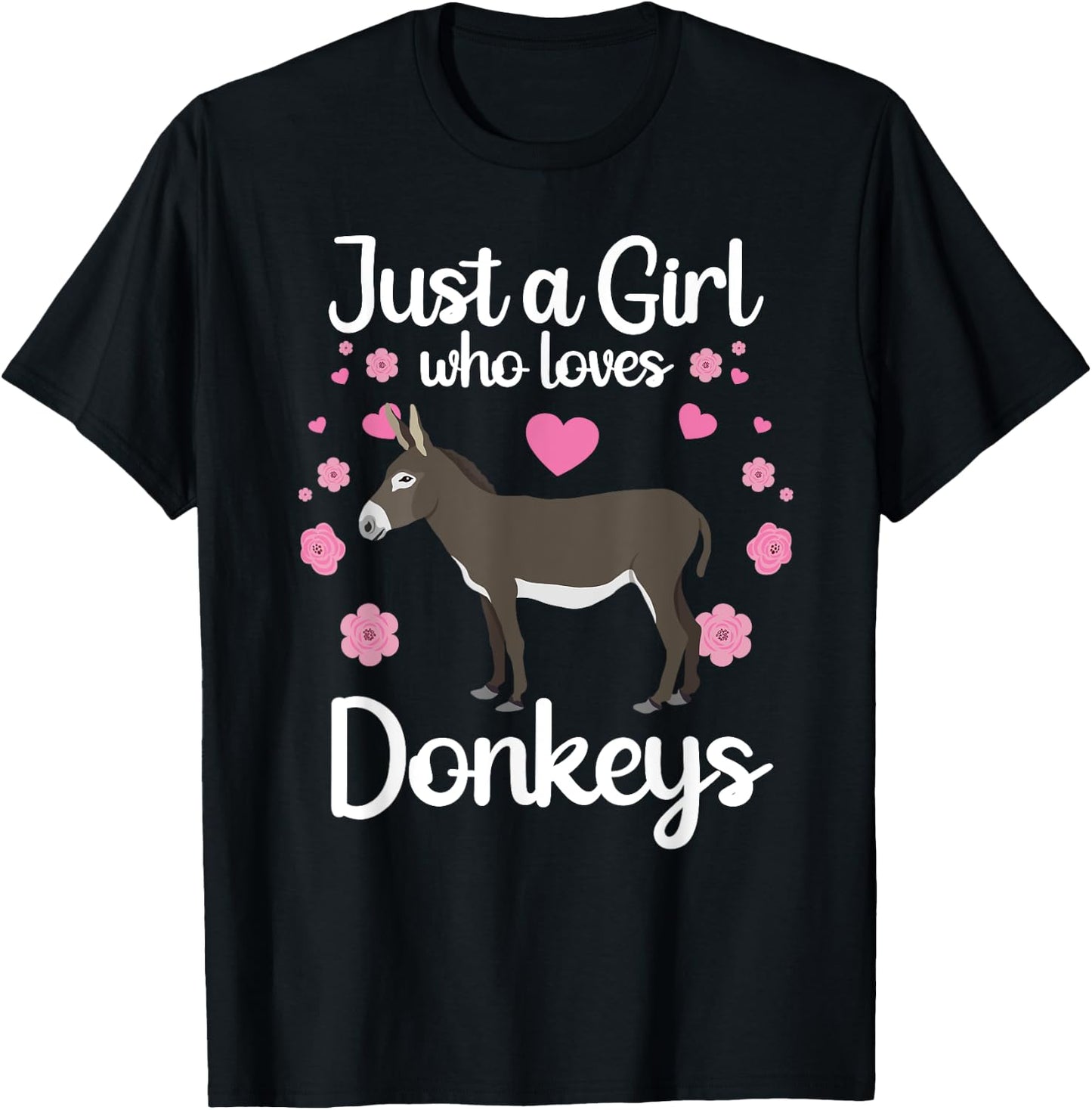 Cool Donkey Girlls Mule Horse Animal Lover Farming T-Shirt - T-Shirt | Black