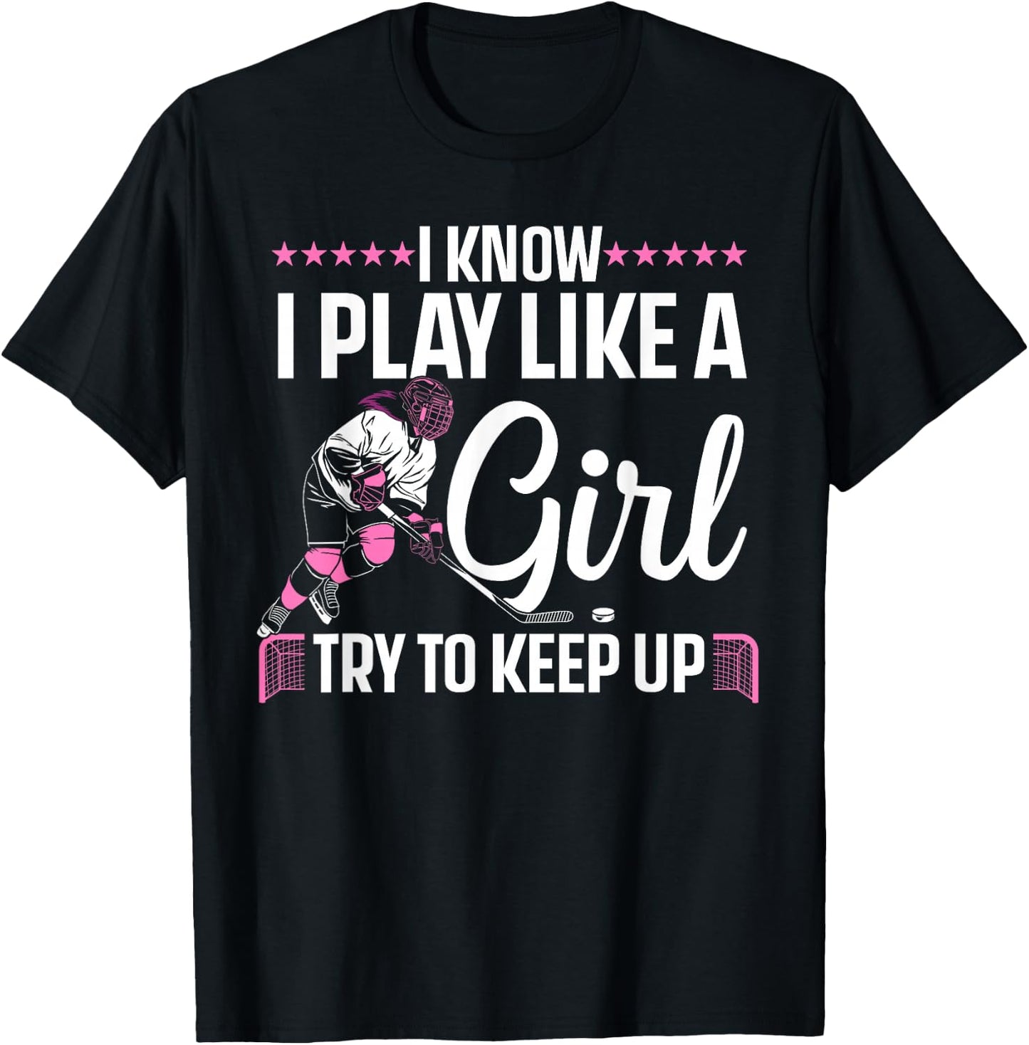 Cool Ice Hockey Girls Hockey Lover Team Skating T-Shirt - T-Shirt | Black