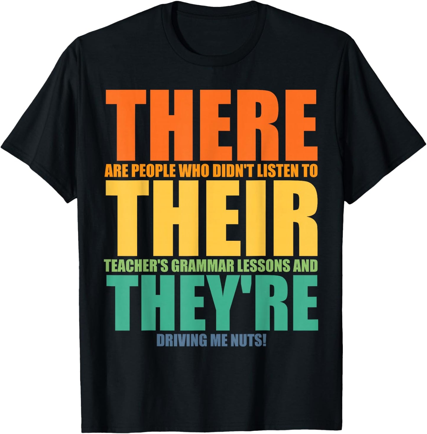 Funny Their There They're Art Women Kids ELA Teacher T-Shirt - T-Shirt | Black
