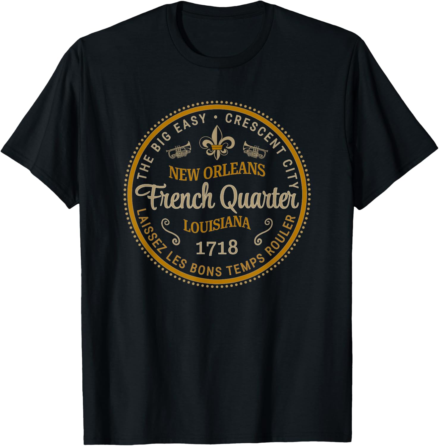 New Orleans French Quarter Laissez Les Bons Temps Roulier T-Shirt - T-Shirt | Black