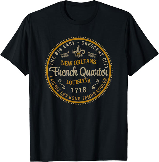 New Orleans French Quarter Laissez Les Bons Temps Roulier T-Shirt - T-Shirt | Black