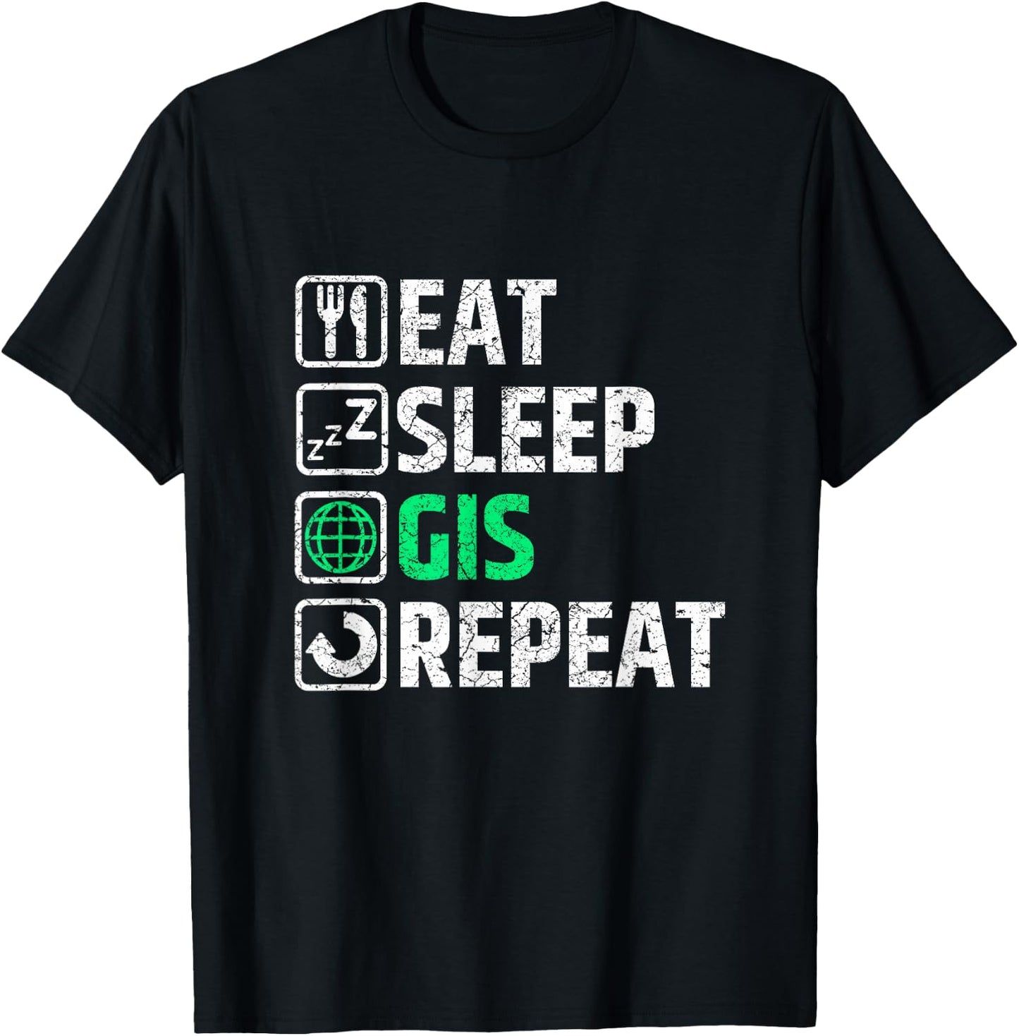 GIS Geographical Information System Geoinformation T-Shirt - T-Shirt | Black