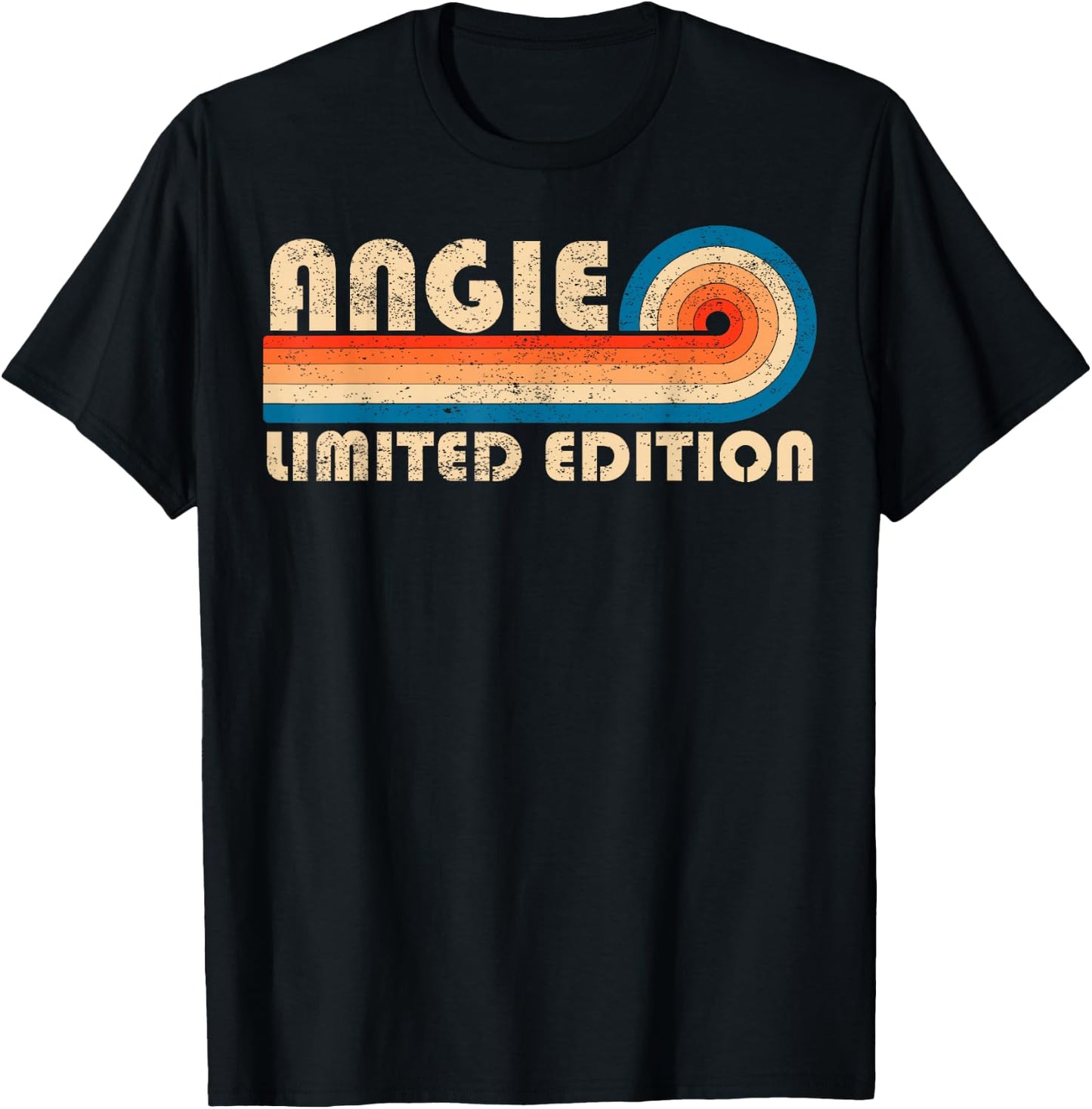 ANGIE Retro 70s 80s Sunset Stripe T-Shirt - T-Shirt | Black