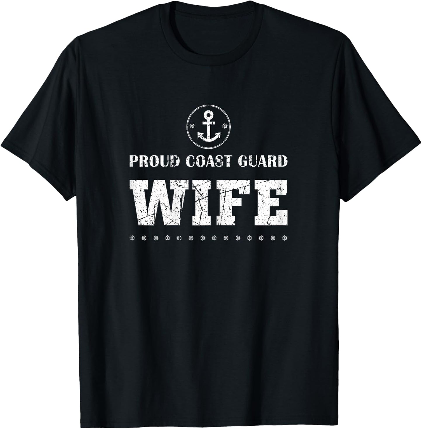 Coast Guard USCG Coastie Wife American Flag T-Shirt - T-Shirt | Black