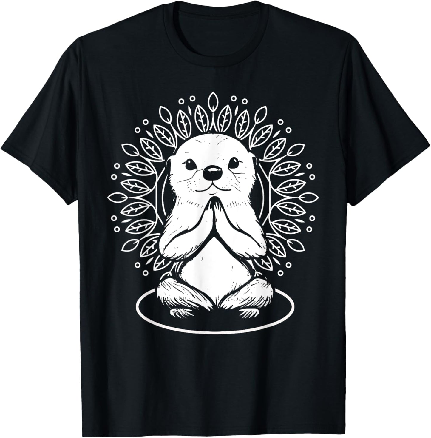 Otter Spiritual Yoga Pose Meditation Lover Namaste T-Shirt - T-Shirt | Black