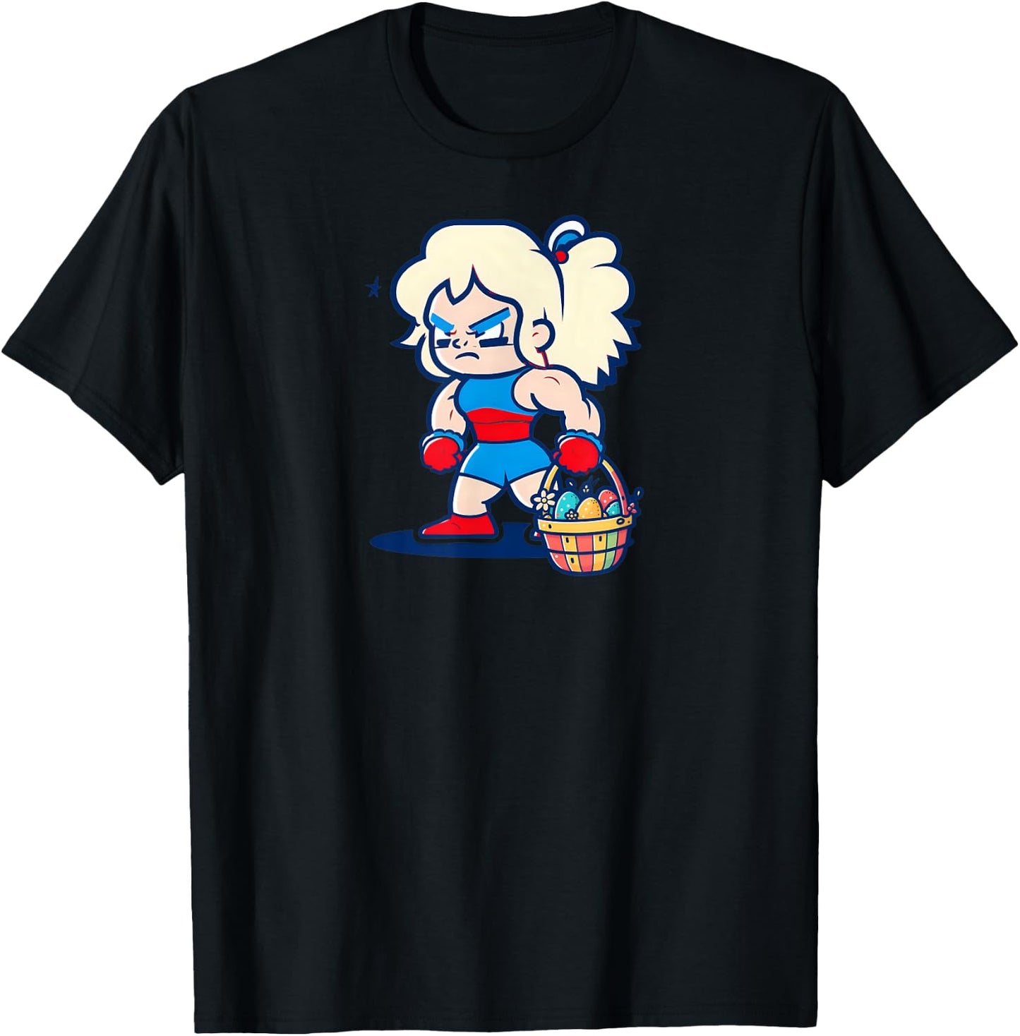 Girl Wrestling Easter Basket Design Wrestling Easter T-Shirt - T-Shirt | Black