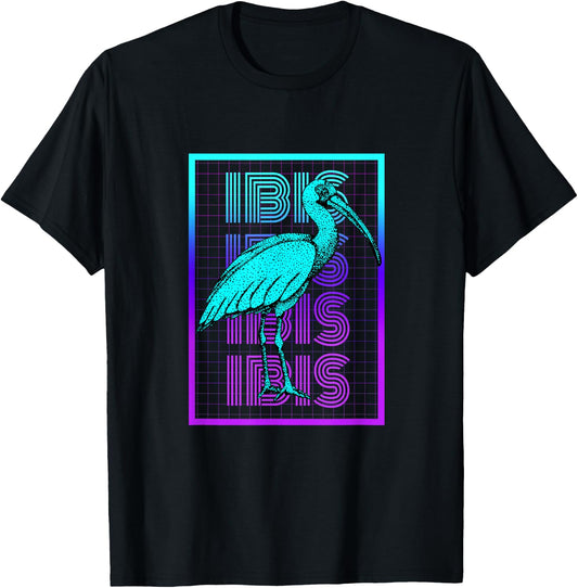 Ibis Bird Vintage Retro Ibis T-Shirt - T-Shirt | Black