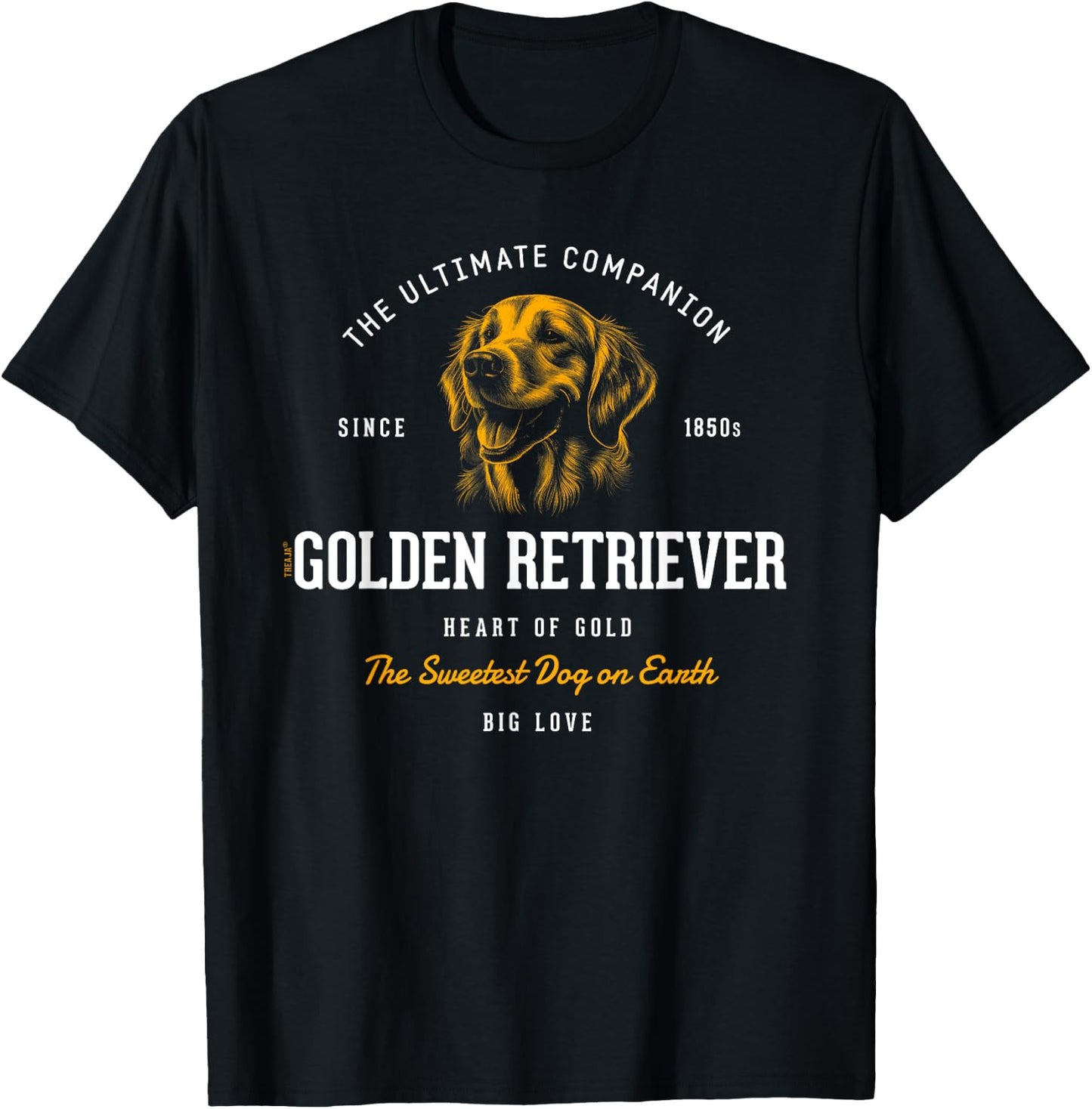 Vintage Styled Retro Golden Retriever T-Shirt - T-Shirt | Black