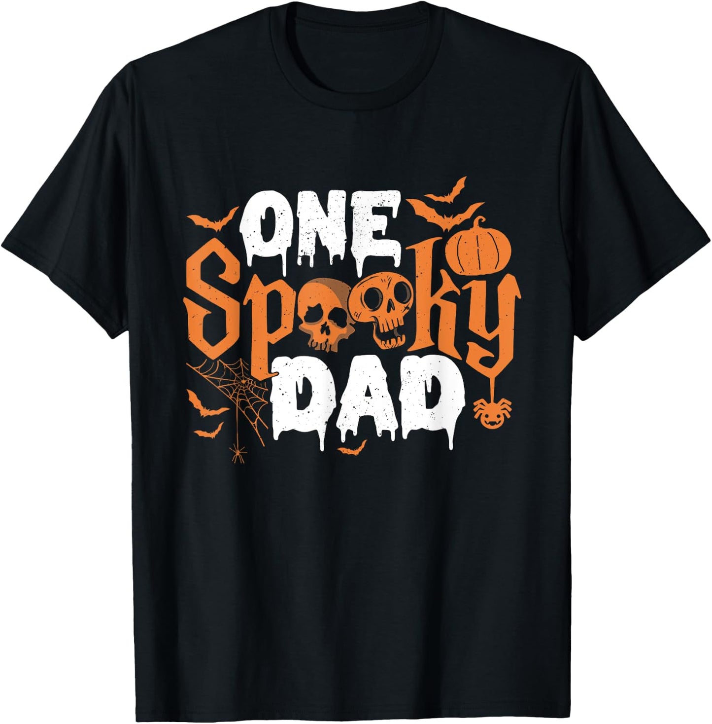 One Spooky Dad Boo Halloween Cute Family Matching Group T-Shirt - T-Shirt | Black